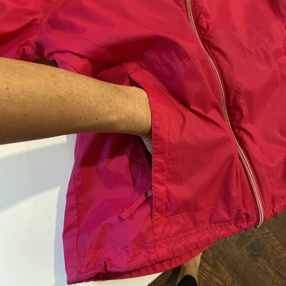 Columbia Jacket Windbreaker Full Zip Stowaway Hood Lightweight Pink Size Small - Picture 4 of 14